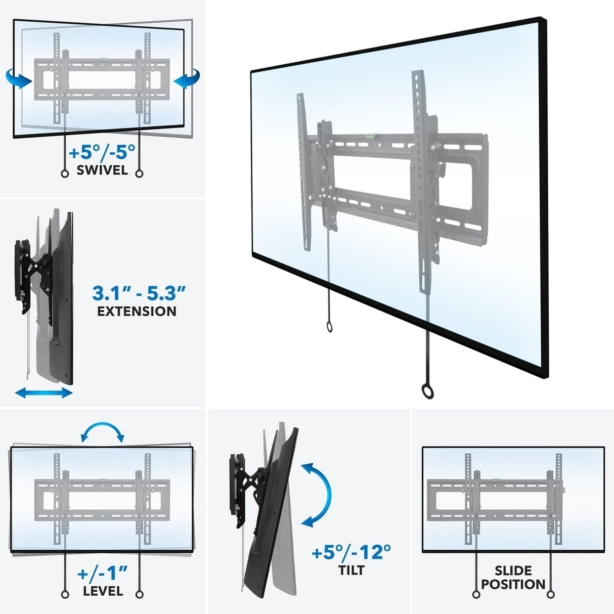 TV Mount - Advanced Tilt Premium TV Wall Mount - Mount-It! - MI-382