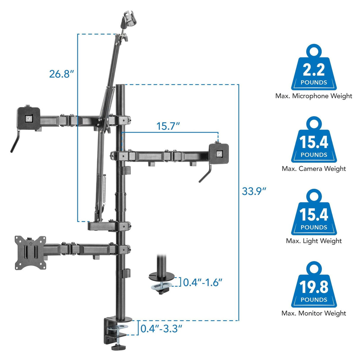 Monitor Mount - All-In-One Studio Mount - Mount-It! -