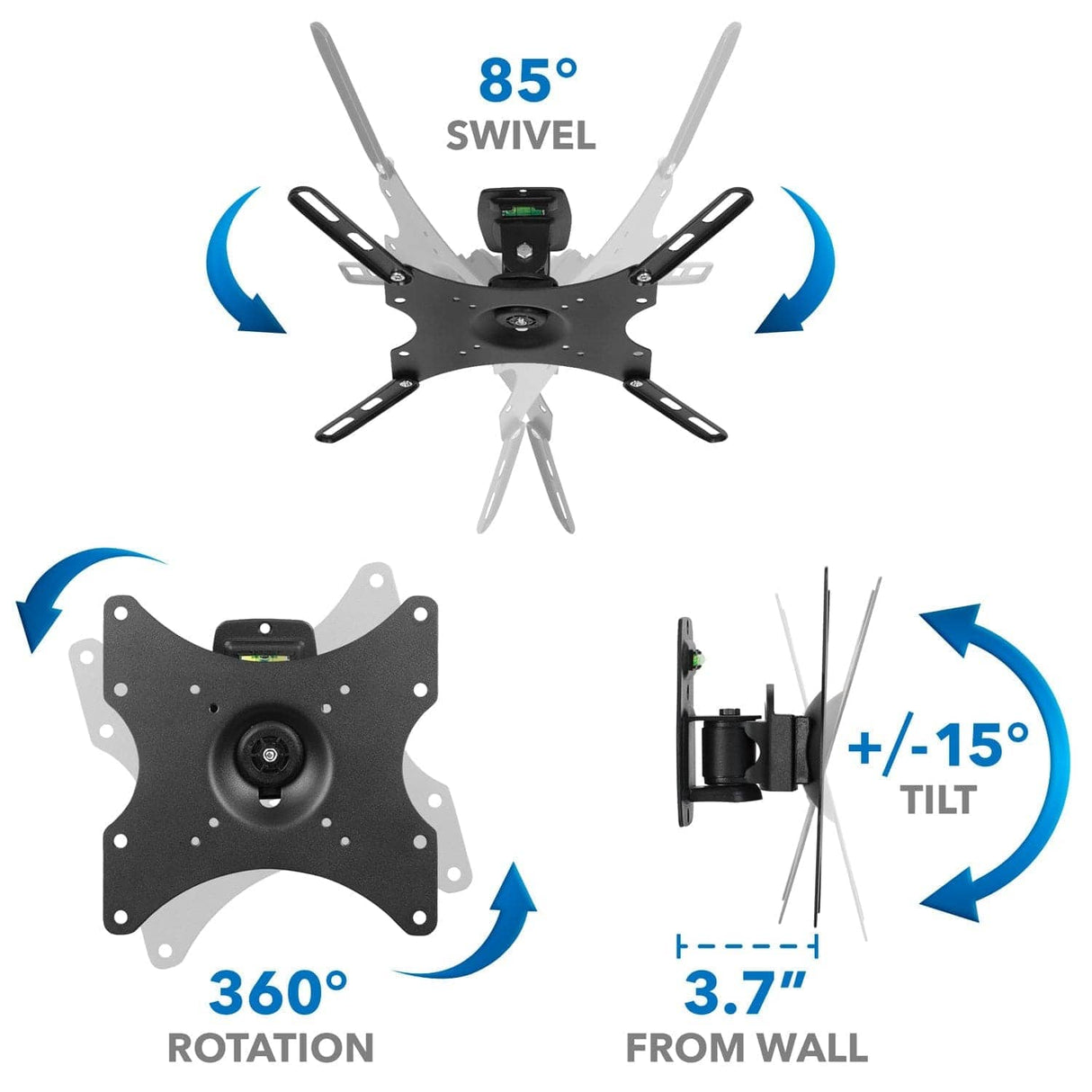 TV Mount - Anti-Theft Full Motion TV Wall Mount - Mount-It! - MI-4152