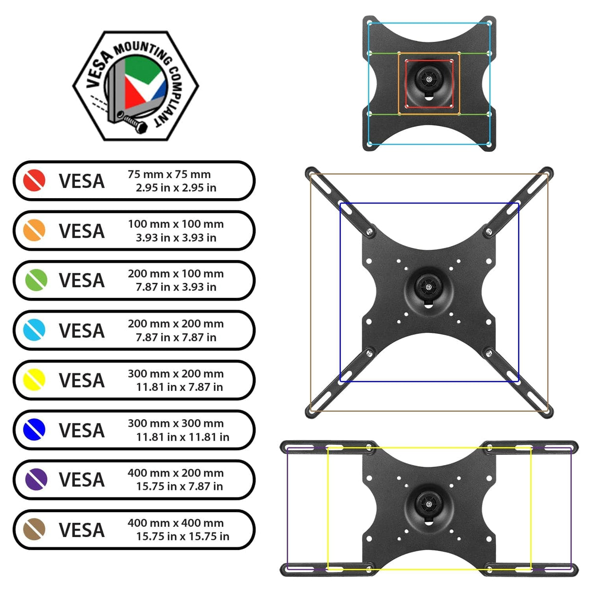 TV Mount - Anti-Theft Full Motion TV Wall Mount - Mount-It! - MI-4152