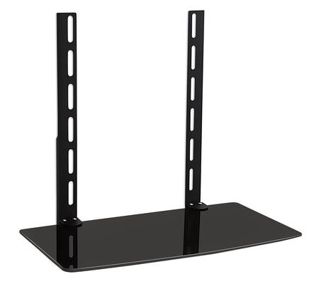 Component Shelves - AV Component Shelf For Wall Mounted TV | 1 Tempered Glass Shelves - Mount-It! - MI-8401