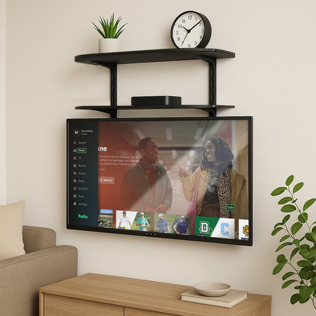 Component Shelves - AV Component Shelf For Wall Mounted TV | 2 Tempered Glass Shelves - Mount-It! - MI-8402