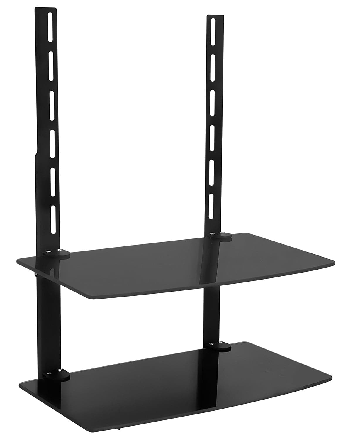 Component Shelves - AV Component Shelf For Wall Mounted TV | 2 Tempered Glass Shelves - Mount-It! - MI-8402