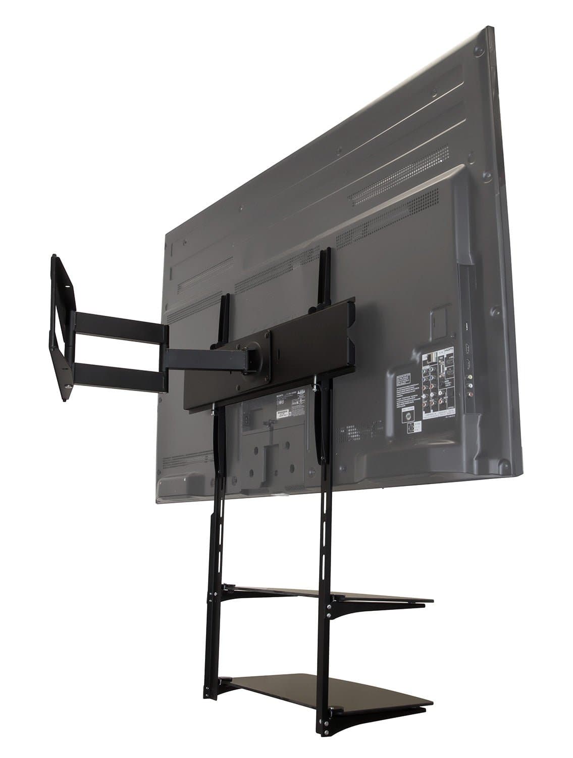 AV Component Shelf for Wall Mounted TV 2 Tempered Glass Shelves Mount It MI 8402