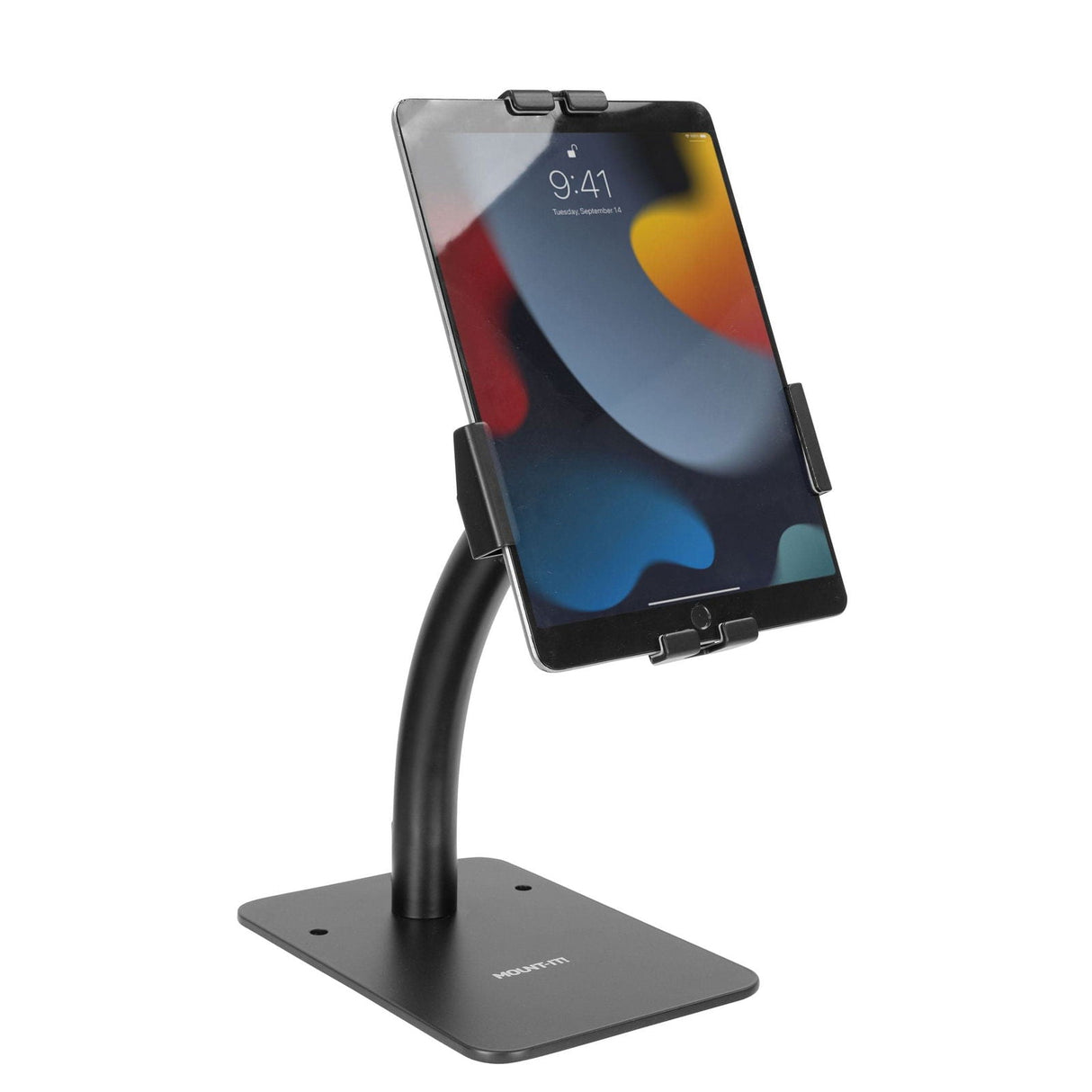 Black Tablet Stand - Anti-Theft Tablet Countertop Kiosk Stand - Mount-It! - MI-3871B