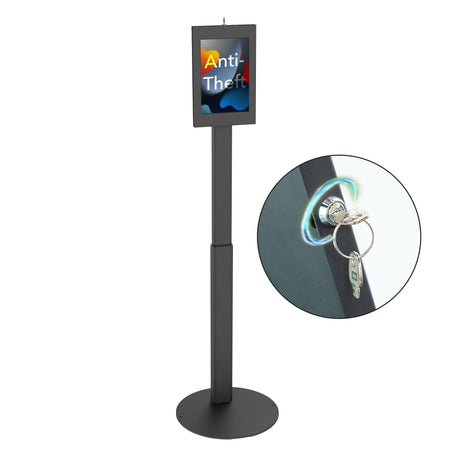 Black Tablet Stand - Anti-Theft Tablet Floor Stand for Samsung - Mount-It! - MI-3886B