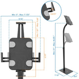 Black Tablet Stand - Anti-Theft Tablet Floor Stand - Mount-It! - MI-3870B