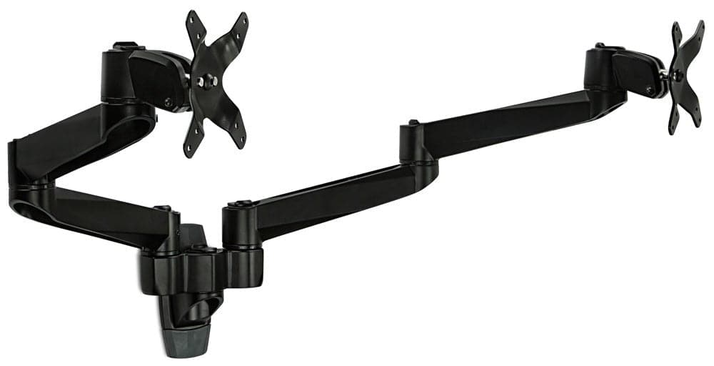 Black Monitor Mount - CLiX Series Full Motion Dual Monitor Wall Mount - Mount-It! - MI-43114-BLK