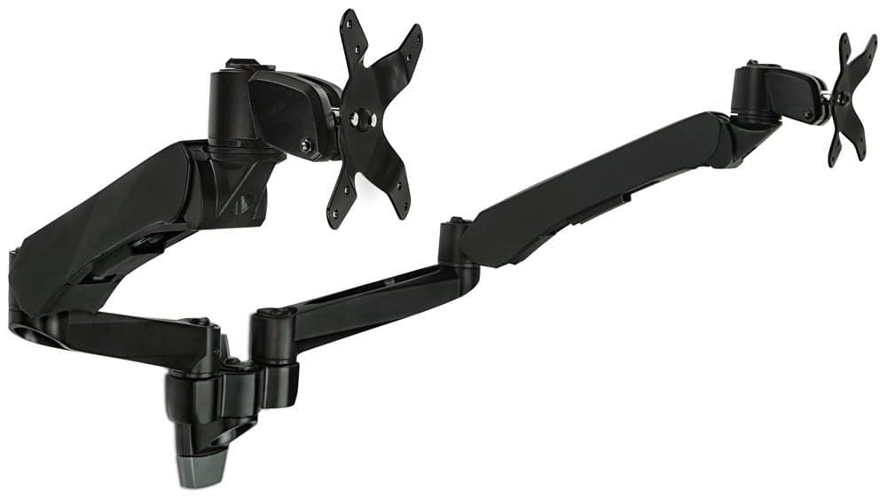 Black Monitor Mount - CLiX Series Full Motion Dual Monitor Wall Mount with Gas Spring Arms - Mount-It! - MI-45114_BLK