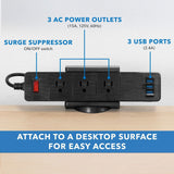 Black Cable Management - Desktop Power Strip - Mount-It! - MI-7281B