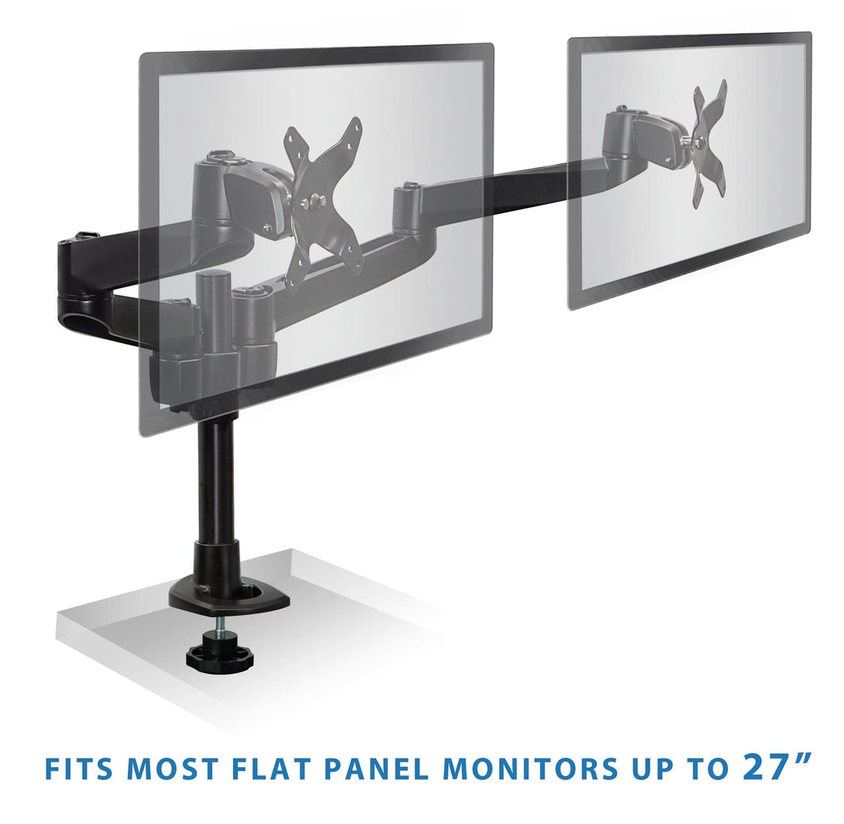 Black Monitor Mount - Dual Computer Monitor Mount - Mount-It! - MI-43111-BLK