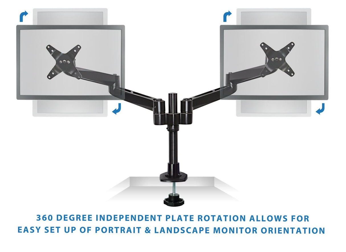 Black Monitor Mount - Dual Computer Monitor Mount - Mount-It! - MI-43111-BLK