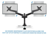 Black Monitor Mount - Dual Computer Monitor Mount - Mount-It! - MI-43111-BLK