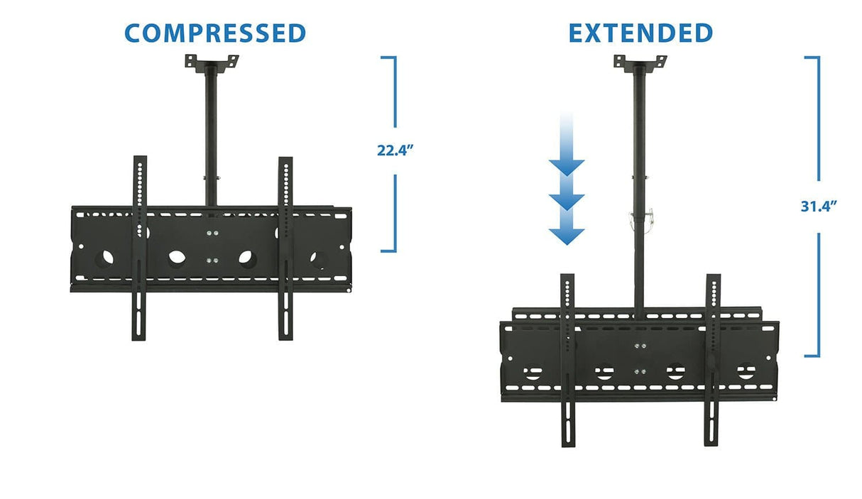 Black TV Mount - Dual Front & Back TV Ceiling Mount - Mount-It! - MI-502B