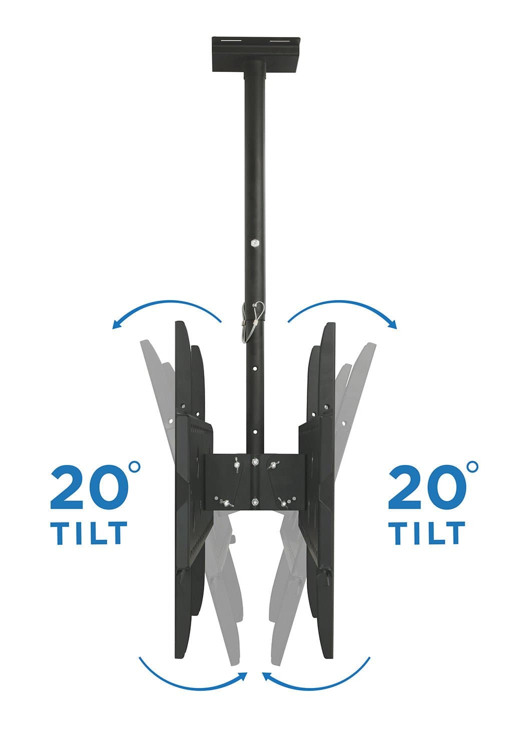 Black TV Mount - Dual Front & Back TV Ceiling Mount - Mount-It! - MI-502B