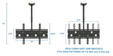 Black TV Mount - Dual Front & Back TV Ceiling Mount - Mount-It! - MI-502B