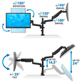 Black Monitor Mount - Dual Monitor Desk Mount - Mount-It! - MI-4762