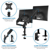 Black Monitor Mount - Dual Monitor Desk Mount - Mount-It! - MI-4762