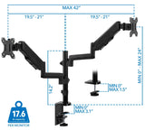 Black Monitor Mount - Dual Monitor Desk Mount - Mount-It! - MI-4762