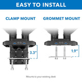 Black Monitor Mount - Dual Monitor Desk Mount w/ USB & Multimedia Ports - Mount-It! - MI-4772