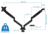 Black Monitor Mount - Dual Monitor Desk Mount w/ USB & Multimedia Ports - Mount-It! - MI-4772