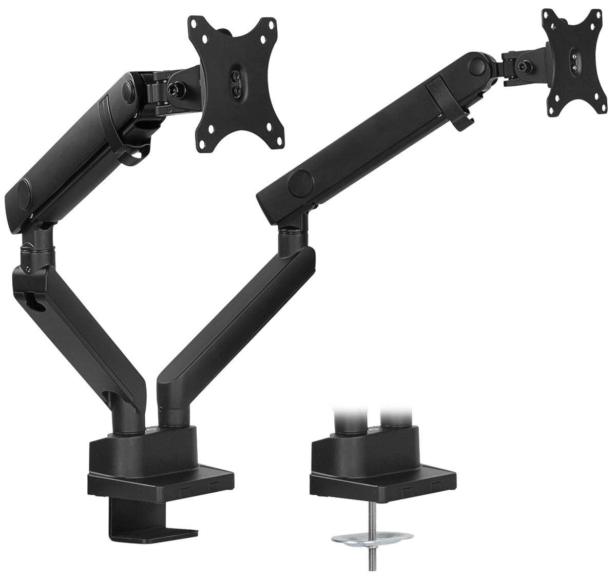 Black Monitor Mount - Dual Monitor Desk Mount With Mechanical Springs - Mount-It! - MI-2672