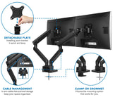 Black Monitor Mount - Dual Monitor Desk Mount With Mechanical Springs - Mount-It! - MI-2672