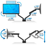 Black Monitor Mount - Dual Monitor Desk Mount With Mechanical Springs - Mount-It! - MI-2672