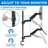 Black Desk Converters - Dual Monitor Sit-Stand Desk Mount with Keyboard Tray - Mount-It! - MI-7996