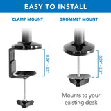 Black Desk Converters - Dual Monitor Sit-Stand Desk Mount with Keyboard Tray - Mount-It! - MI-7996