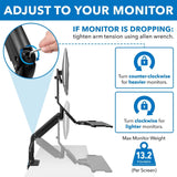 Black Desk Converters - Dual Monitor Sit Stand Desk Mount with USB 3.0 Ports - Mount-It! - MI-7984