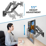 Black Monitor Mount - Dual Monitor Wall Mount - Mount-It! - MI-1766B