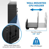 Black Wall Mounted Desk - Dual Monitor Wall Mount Workstation - Mount-It! - MI-7992