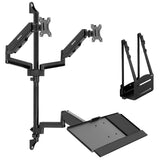 Black Wall Mounted Desk - Dual Monitor Wall Mount Workstation - Mount-It! - MI-7992