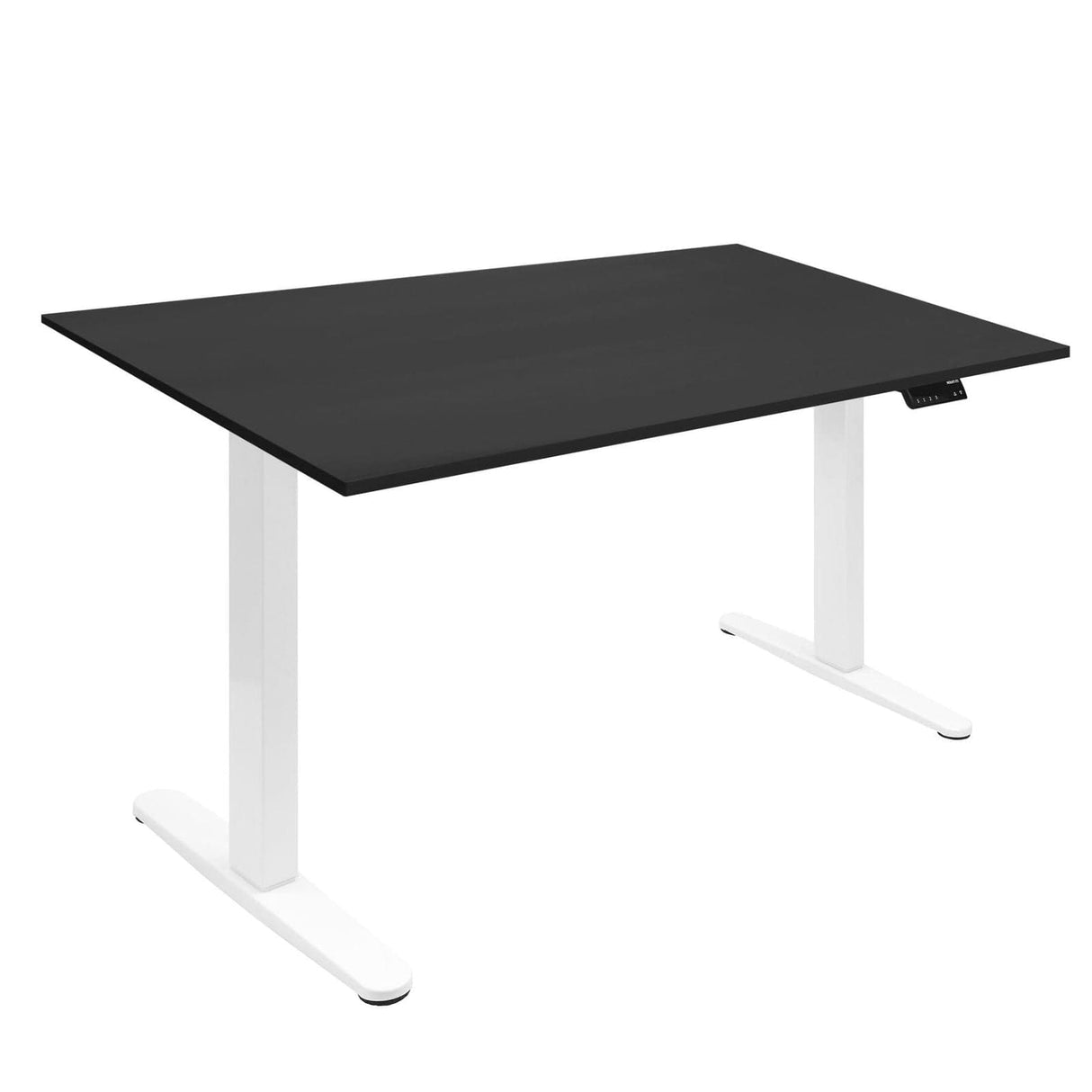 Black Standing Desk - Dual Motor Electric Standing Desk with 55" Tabletop - White Base - Mount-It! - MI-18095