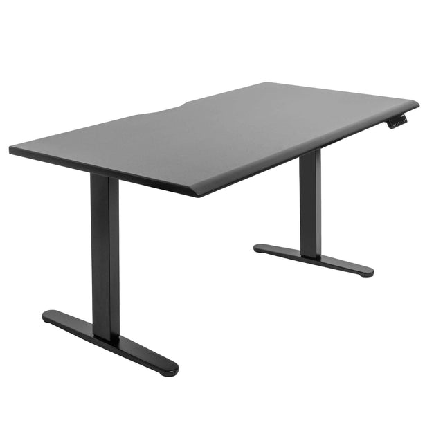 Black Standing Desk - Dual Motor Electric Standing Desk with 60" Tabletop - Black Base - Mount-It! - MI-18121