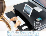 Black Desk Converters - Electric Desk Converter with Built-In USB Port - Mount-It! - MI-7927E