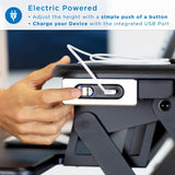 Black Desk Converters - Electric Desk Converter with Built-In USB Port - Mount-It! - MI-7927E