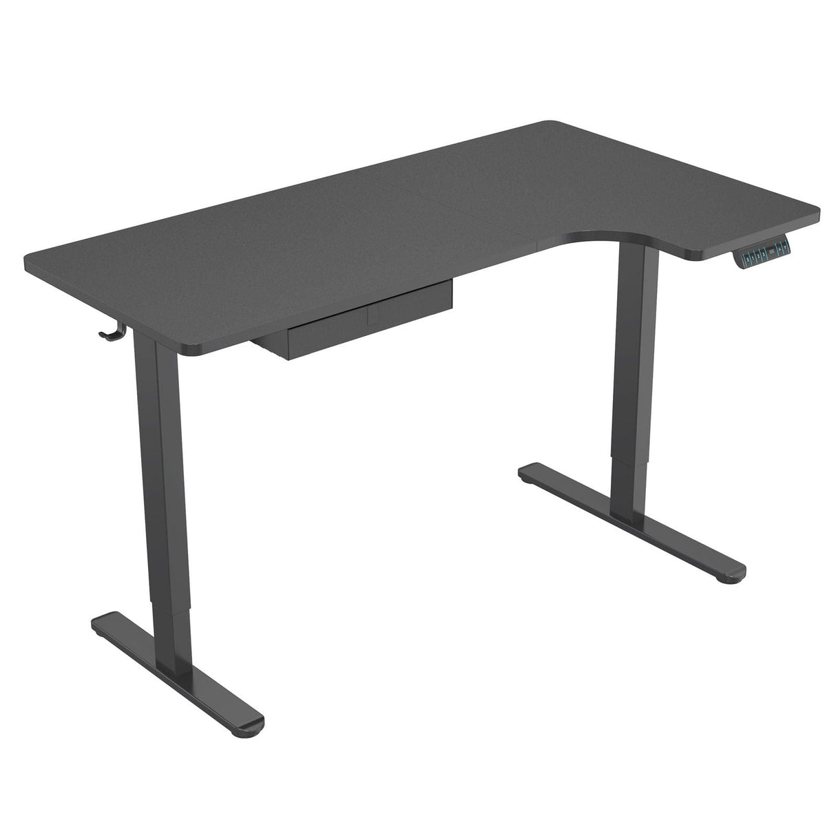 Black Standing Desk - Electric Height Adjustable L Shaped Standing Desk - Mount-It! - MI-15002