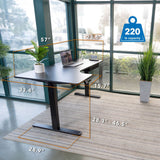 Black Standing Desk - Electric Height Adjustable L Shaped Standing Desk - Mount-It! - MI-15002