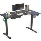 Black Standing Desk - Electric Height Adjustable L Shaped Standing Desk - Mount-It! - MI-15002