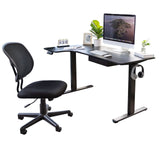 Black Standing Desk - Electric Height Adjustable L Shaped Standing Desk - Mount-It! - MI-15002