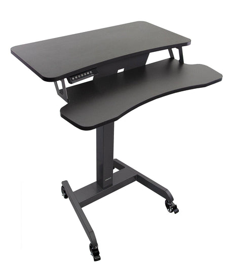 Black Mobile Standing Desk - Electric Mobile Standing Desk - Mount-It! - MI-7982