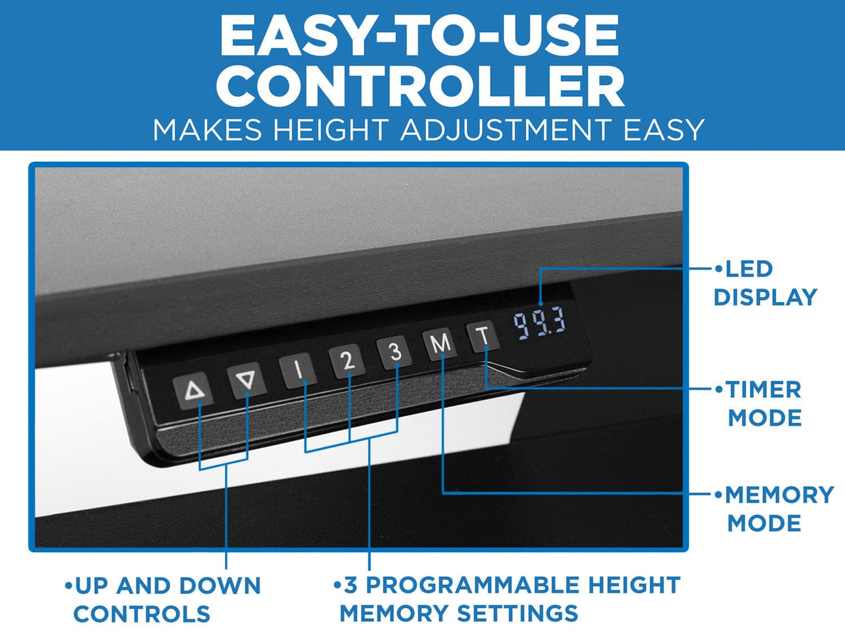 Black Mobile Standing Desk - Electric Mobile Standing Desk - Mount-It! - MI-7982