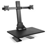 Black Desk Converters - Electric Sit-Stand Desk Converter for 2 Monitors - Mount-It! - MI-7952