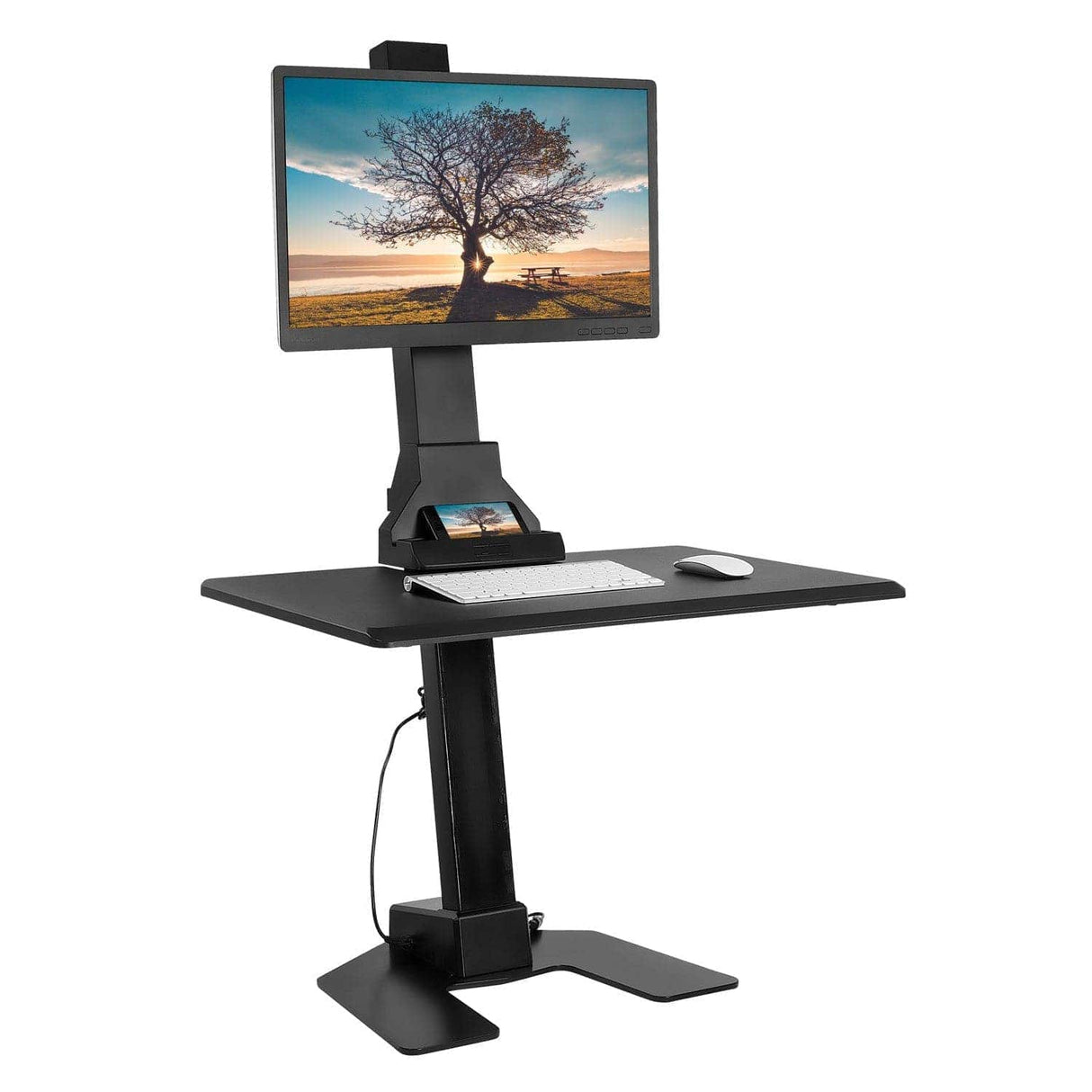 Black Desk Converters - Electric Standing Desk Converter for 1 Monitor - Mount-It! - MI-7951