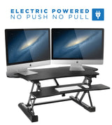 Black Desk Converters - Electric Standing Desk Converter with Large Platform | MI-7962 - Mount-It! - MI-7962