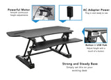 Black Desk Converters - Electric Standing Desk Converter with Large Platform | MI-7962 - Mount-It! - MI-7962