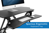 Black Desk Converters - Electric Standing Desk Converter with Large Platform | MI-7962 - Mount-It! - MI-7962