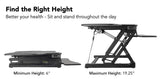 Black Desk Converters - Electric Standing Desk Converter with Large Platform | MI-7962 - Mount-It! - MI-7962